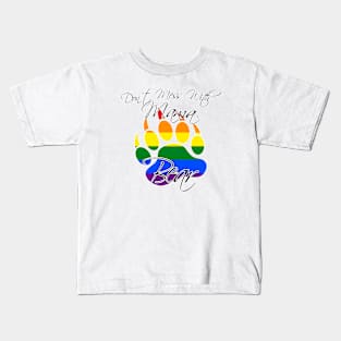 Don't Mess With Mama Bear (Rainbow) Kids T-Shirt